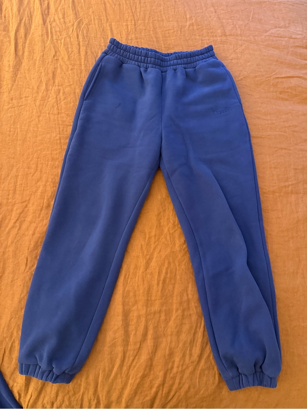Women's Blue Fleece Joggers with Elastic Waistband